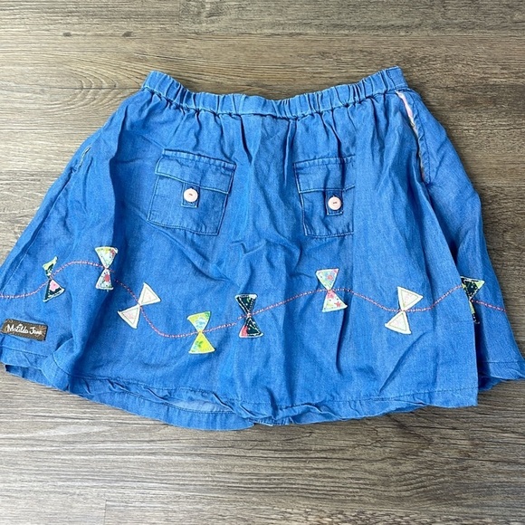 Matilda Jane Little Girls Chambray Fly A Kite skirt with liner, size 4 - Picture 5 of 7